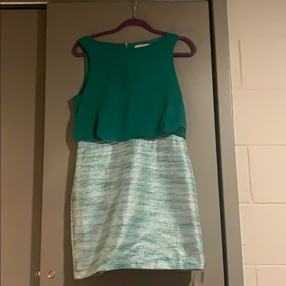 Multi-Colored Winter Green Mini Dress